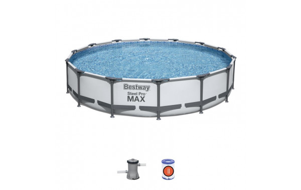 Каркасный бассейн круглый 427х84см+фильтр-насос Bestway Steel Pro Max 56595 600_380
