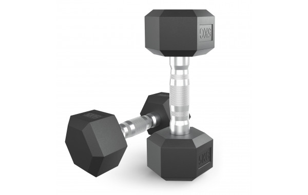 Гантель гексагональная обрезиненная 5 кг UnixFit DBHEX5x2 2 шт 600_380