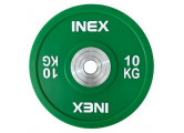 Олимпийский диск в уретане 10кг Inex PU Bumper Plate TF-P2100-10 зеленый\белый