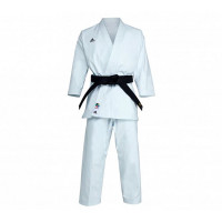Кимоно для карате подростковое Adidas K999 Shori Karate Uniform Kata WKF белое с черным логотипом