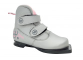 Ботинки лыжные 75 мм COMFORT KIDS (на липучке) серебро-розовый