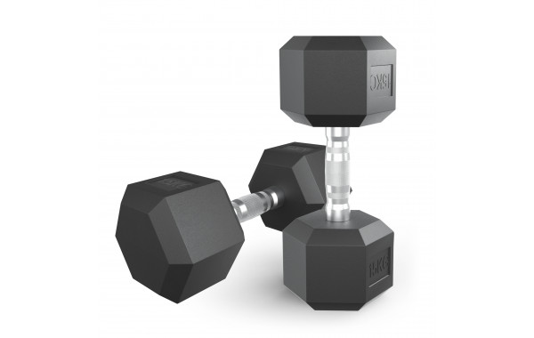 Гантель гексагональная обрезиненная 15 кг UnixFit DBHEX15x2 2 шт 600_380