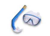 Набор для плавания взрослый Sportex маска+трубка (ПВХ) E41228 синий
