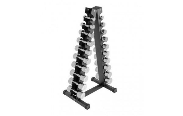 Комплект хромированных гантелей 1-10кг (10пар) со стойкой V-Sport FTX-410.1 600_380