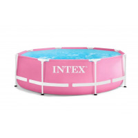 Каркасный бассейн 244х76см Intex Metal Frame Pink 28290 розовый