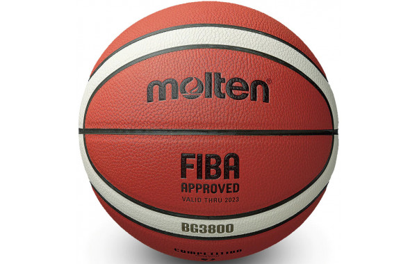 Мяч баскетбольный Molten B6G3800-1 р.6, FIBA Appr, синт.комп.кожа (ПУ),12 пан,бут.кам,нейл.корд,кор-беж-чер 600_380