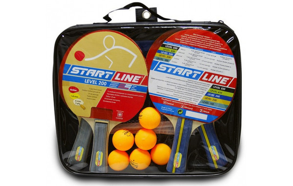 Набор для настольного тенниса Start line Level 200 4 ракетки 6 мячей+сетка 600_380