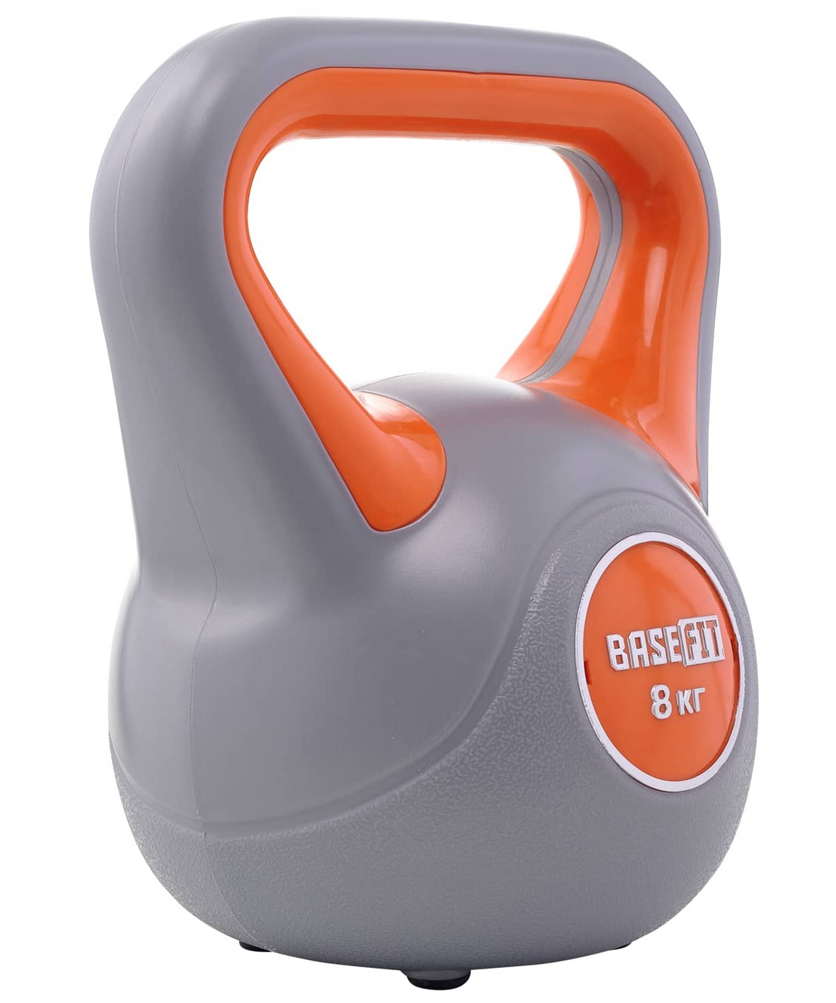 Гиря пластиковая 8 кг BaseFit DB-503 серый-оранжевый 1667_2000