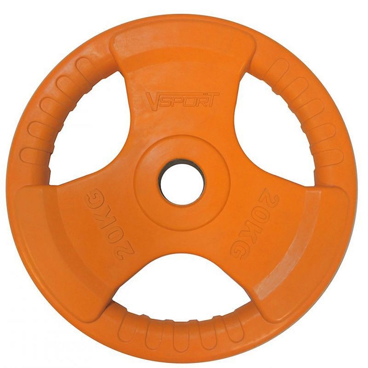 Диск Олимпийский 20кг, обрезиненный цветной с ручками V-Sport LC-20 1200_1200