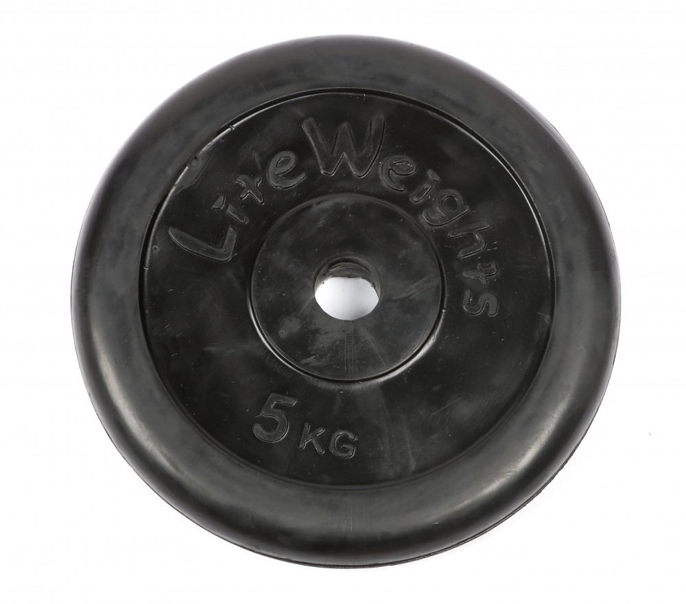Диск обрезиненный Lite Weights 2475LW 26мм 5кг, черный 1000_880