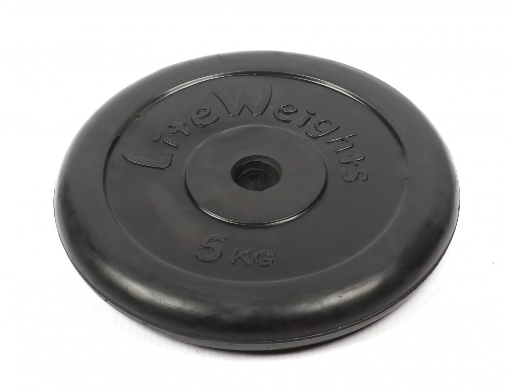 Диск обрезиненный Lite Weights 2475LW 26мм 5кг, черный 1000_771