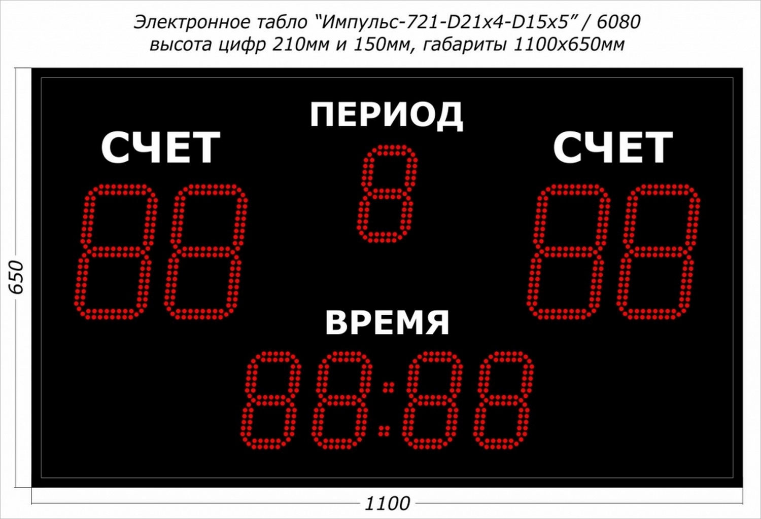 Универсальное спортивное табло Импульс 721-D21x4-D15x5 1500_1024