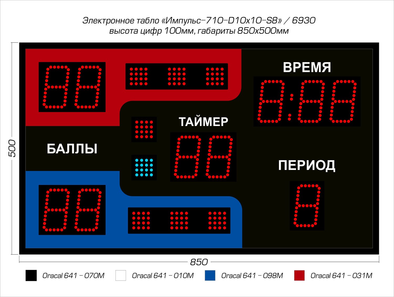 Табло для греко-римской и вольной борьбы Импульс 710-D10x10-S8 1500_1129