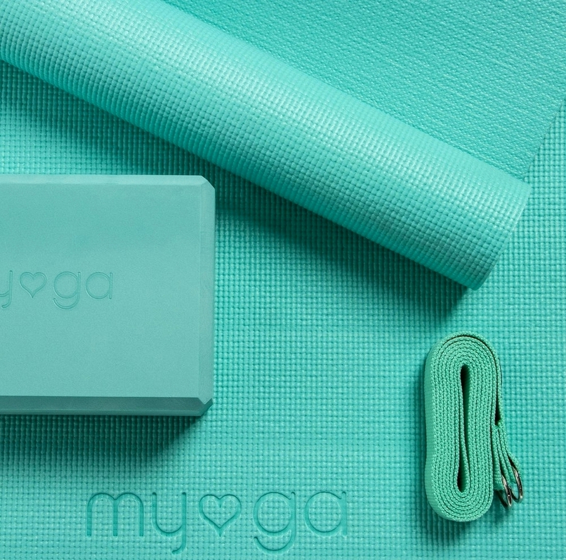 Набор для йоги Myga Yoga Starter Set RY889 бирюзовый 1150_1138