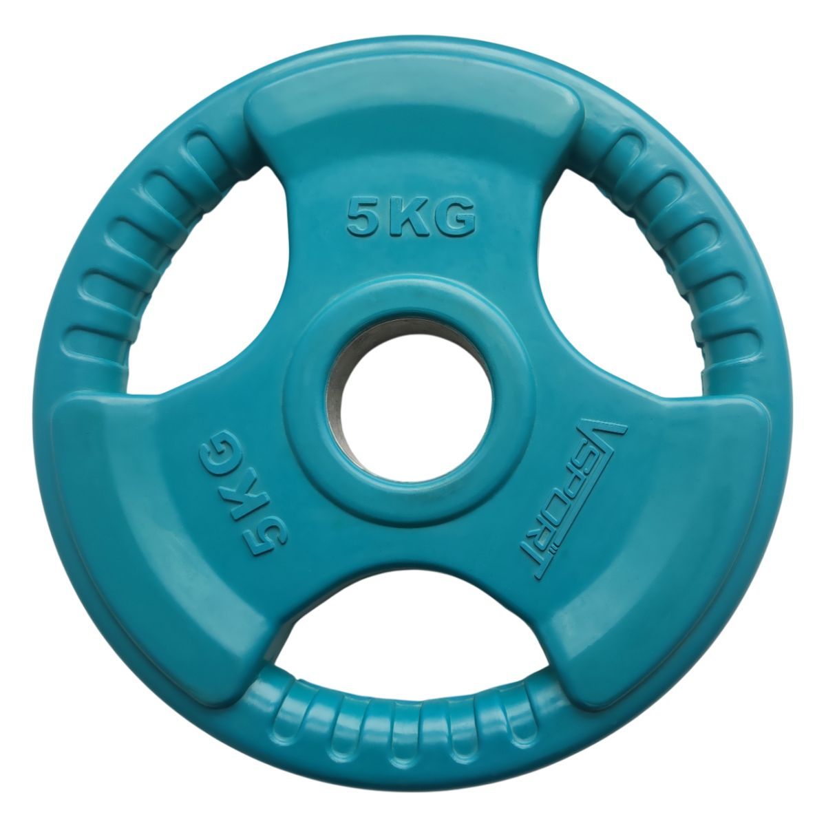 Диск Олимпийский 5кг, обрезиненный цветной с ручками V-Sport LC-5 1200_1200