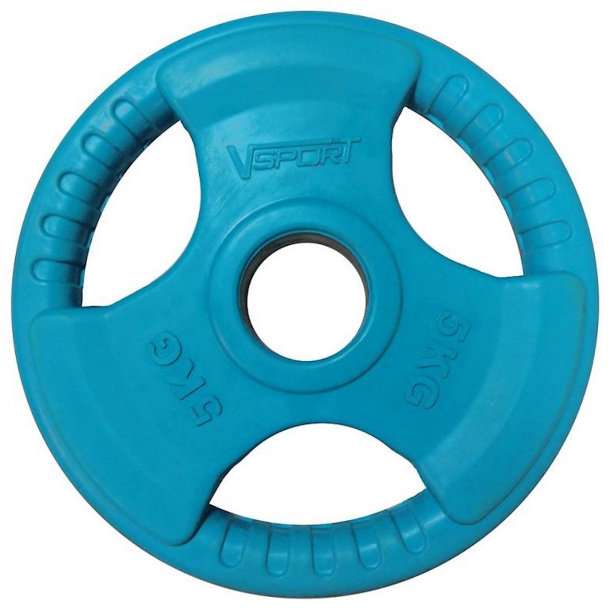 Диск Олимпийский 5кг, обрезиненный цветной с ручками V-Sport LC-5 1200_1200