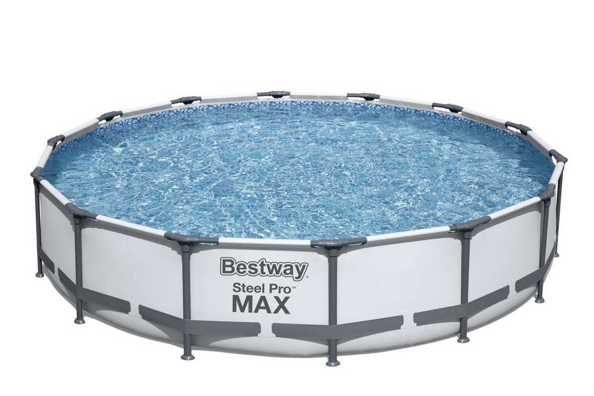 Каркасный бассейн круглый 427х84см+фильтр-насос Bestway Steel Pro Max 56595 1200_800