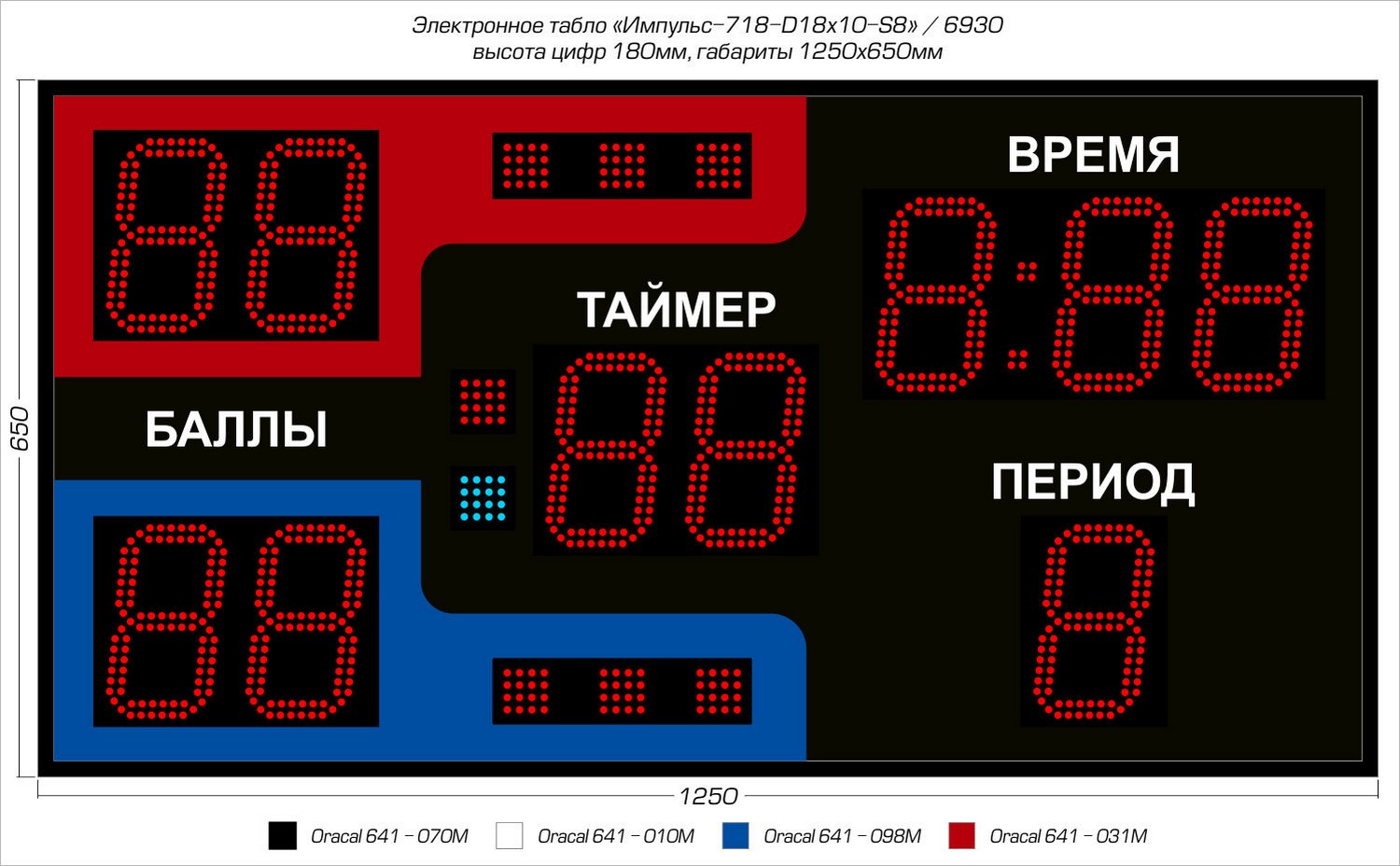 Табло для греко-римской и вольной борьбы Импульс 718-D18x10-S8 1500_928
